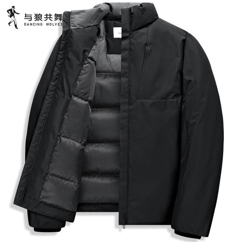 【鹅绒】与狼共舞立领羽绒服男2023冬季新款科技锁温户外防风外套