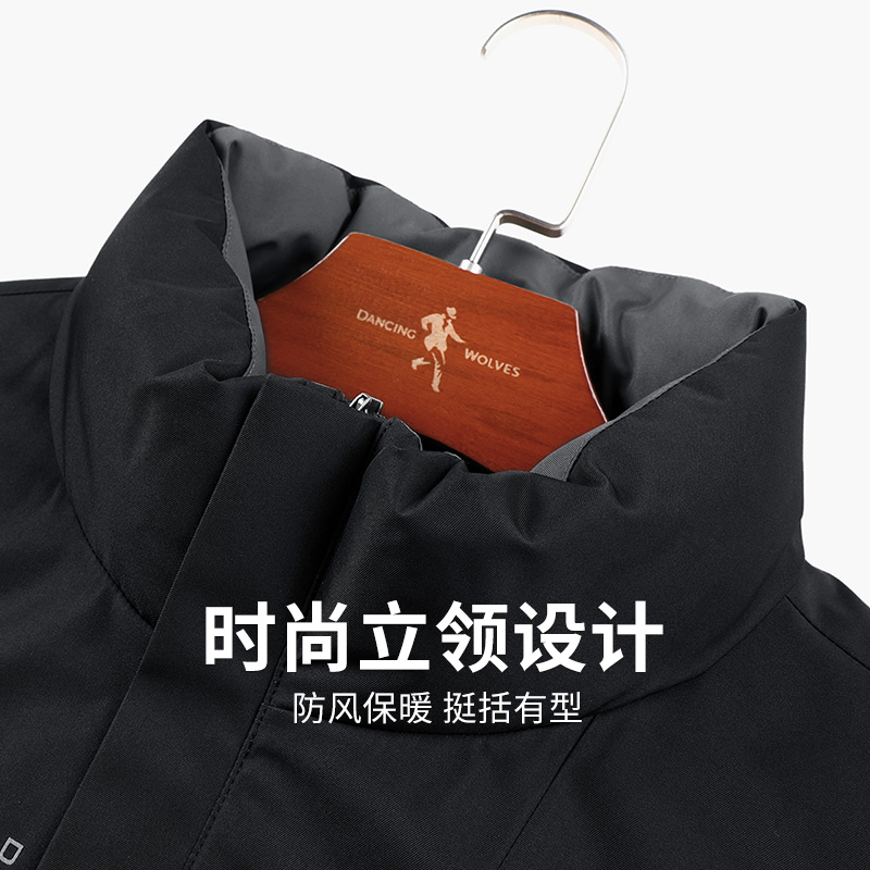 【鹅绒】与狼共舞立领羽绒服男2023冬季新款科技锁温户外防风外套