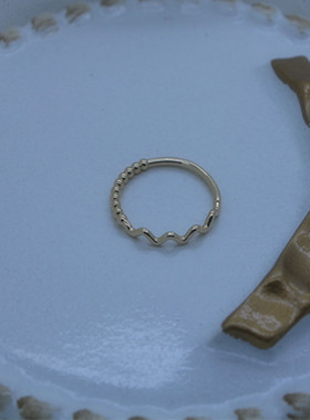 日韩风镀金波浪形戒指