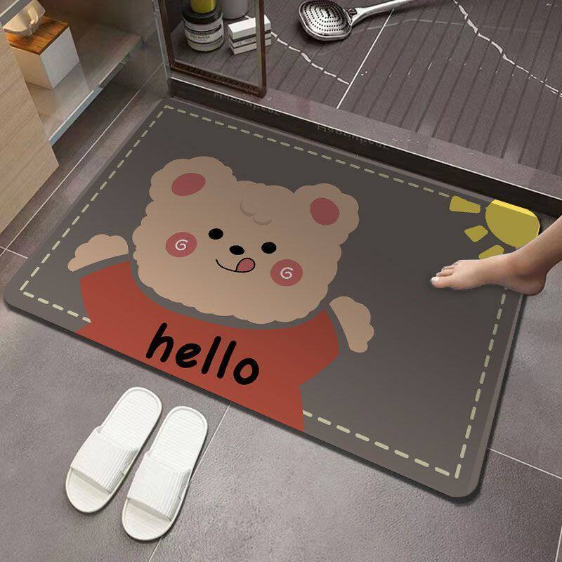 No-wash diatom mud household non-slip floor mat