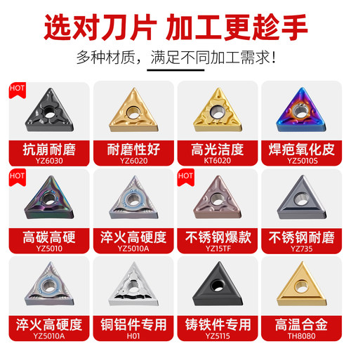 数控刀粒TNMG160404R-S外圆车刀片钢件专用三角形槽刀片粗车刀头 - 图1