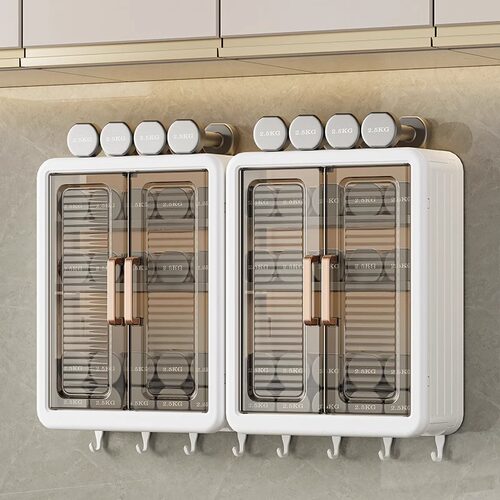 厨房免打孔置物架多功能壁挂多层调味料收纳盒墙上架子塑料强力胶 - 图3