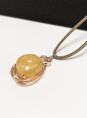 D855# 天然蜜蜡平安扣吊坠19*9.5mm