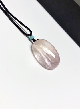 D492# 天然冰种透体极光猫眼紫锂辉稀有蛋面吊坠25*18*11.5mm