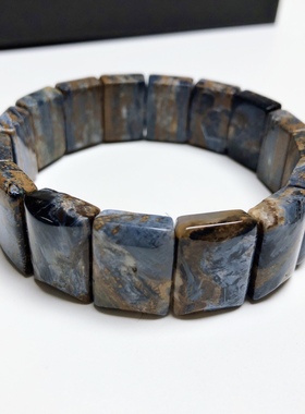 S1686# 天然彼得石手排 地球纹暴风雨宝石手链18.3*13.3*6.5mm