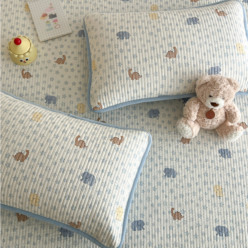 有态度一面绒一面纯棉床盖三件套夹棉绗缝榻榻米牛奶绒床单可机洗