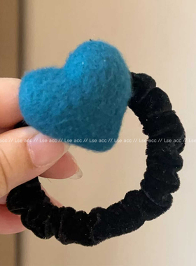 爱心丝绒发圈女高级感皮筋头绳
