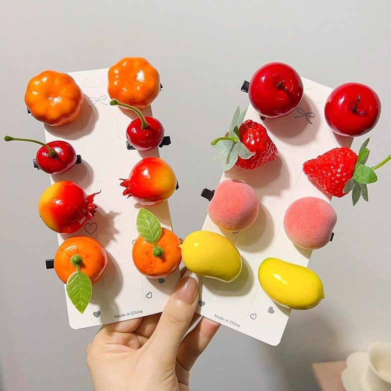 仿真水果发夹边夹可爱搞怪刘海夹草莓桃子发卡小本创业地摊发夹,淘宝优惠券,粉丝福利购,淘宝优惠卷