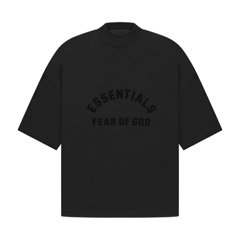 阿伦777 Fear of God Essentials 23SS圆弧形logo半高领短袖T恤男 - 图3