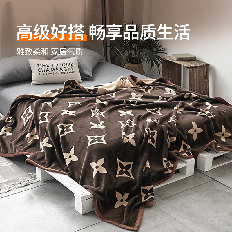 珊瑚绒毛毯加厚冬季盖毯法兰绒毯子床单绒毯沙发毯高级感午睡被子