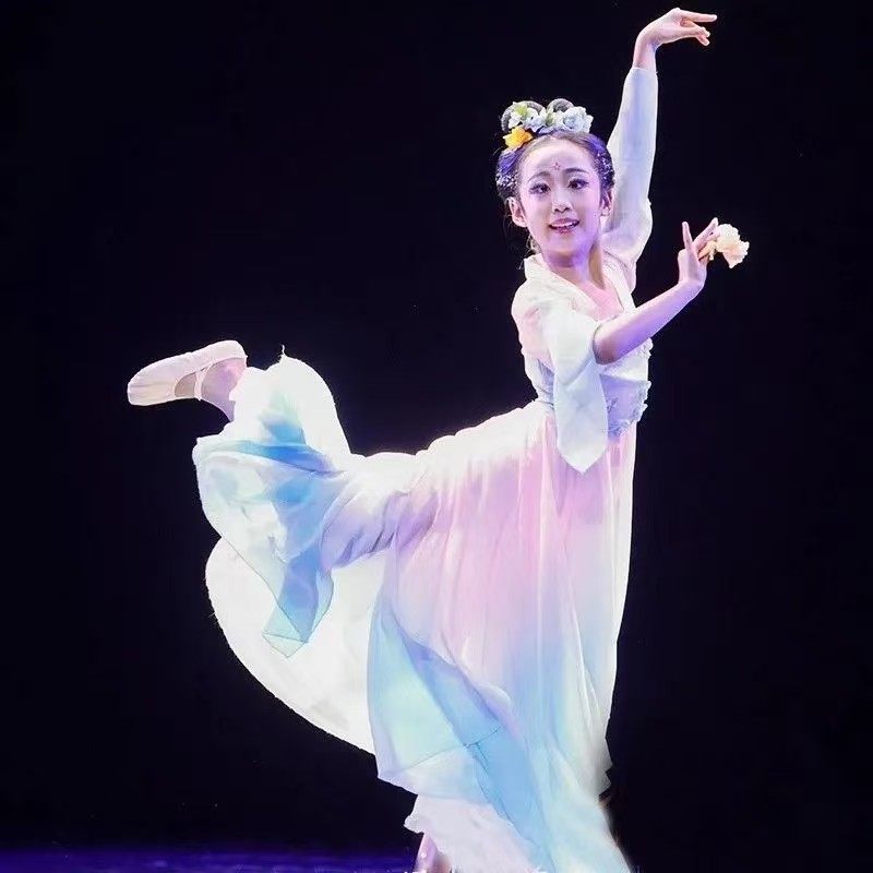 桃李杯儿童表演服簪花引舞蹈服飘逸剧目艺考服汉唐古典舞演出服女,淘宝优惠券,粉丝福利购,淘宝优惠卷