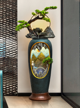 客厅办公室假山流水摆件装饰品