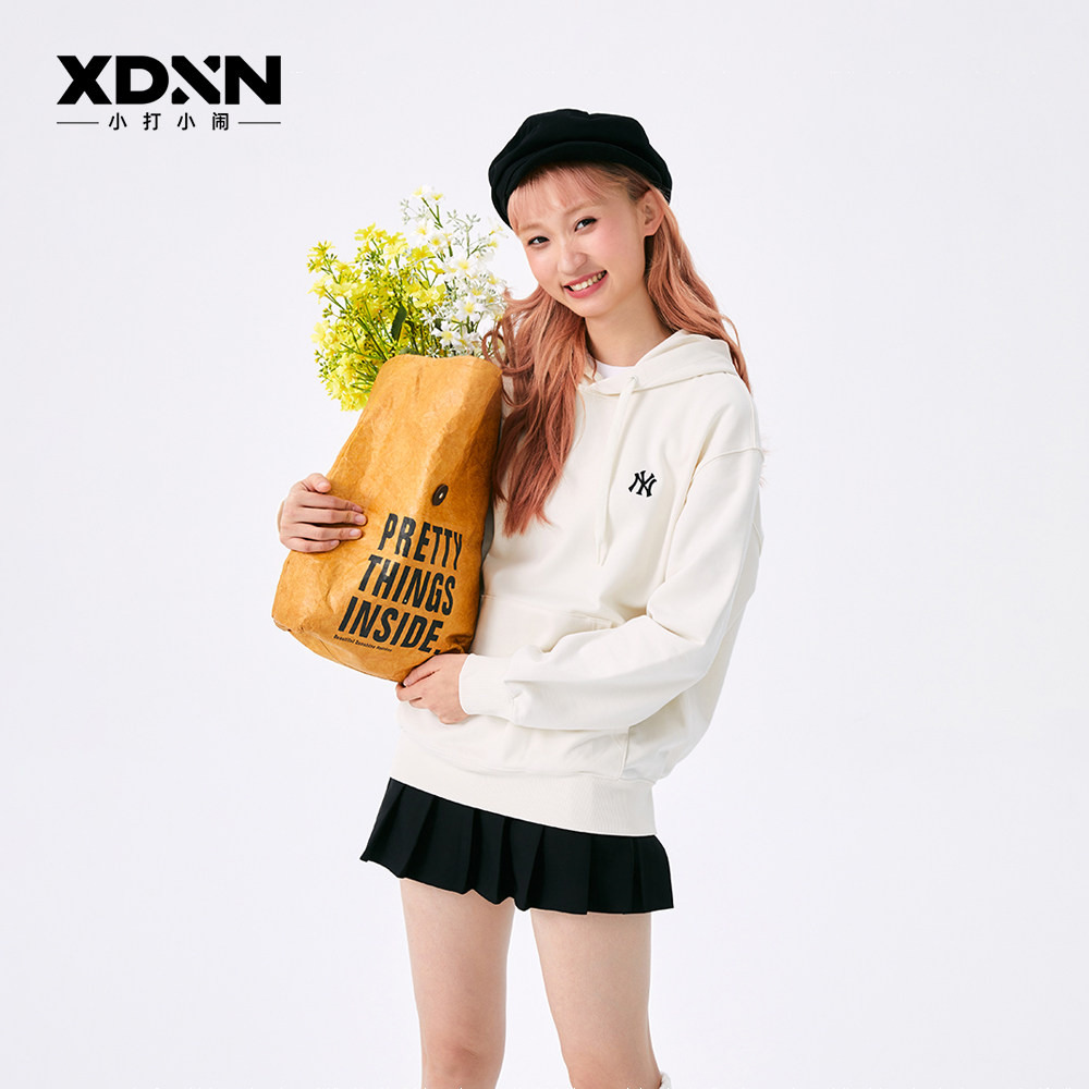 MLB 官方正品春季情侣小logo纯色男连帽上衣女潮流运动卫衣HDB01,淘宝优惠券,粉丝福利购,淘宝优惠卷