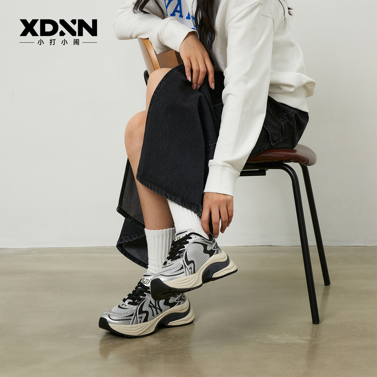 MLB 正品秋季男女休闲百搭跑步鞋男老爹鞋增高女流浪鞋RNSPL - 图0