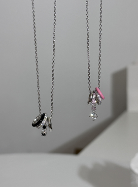 橘子酱银饰 / 甜酷风s925银粉墨方糖甜心情侣项链轻奢情人节礼物