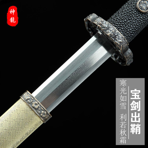 龙泉神龙刀剑樱花唐剑纯铜手工研磨宝剑唐横刀一体长冷兵器未开刃 - 图2