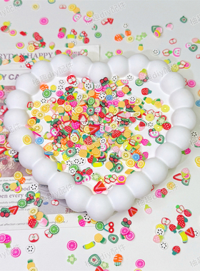 手工diy奶油胶仿真水果草莓软陶切片材料配件捏捏乐史莱姆填充物