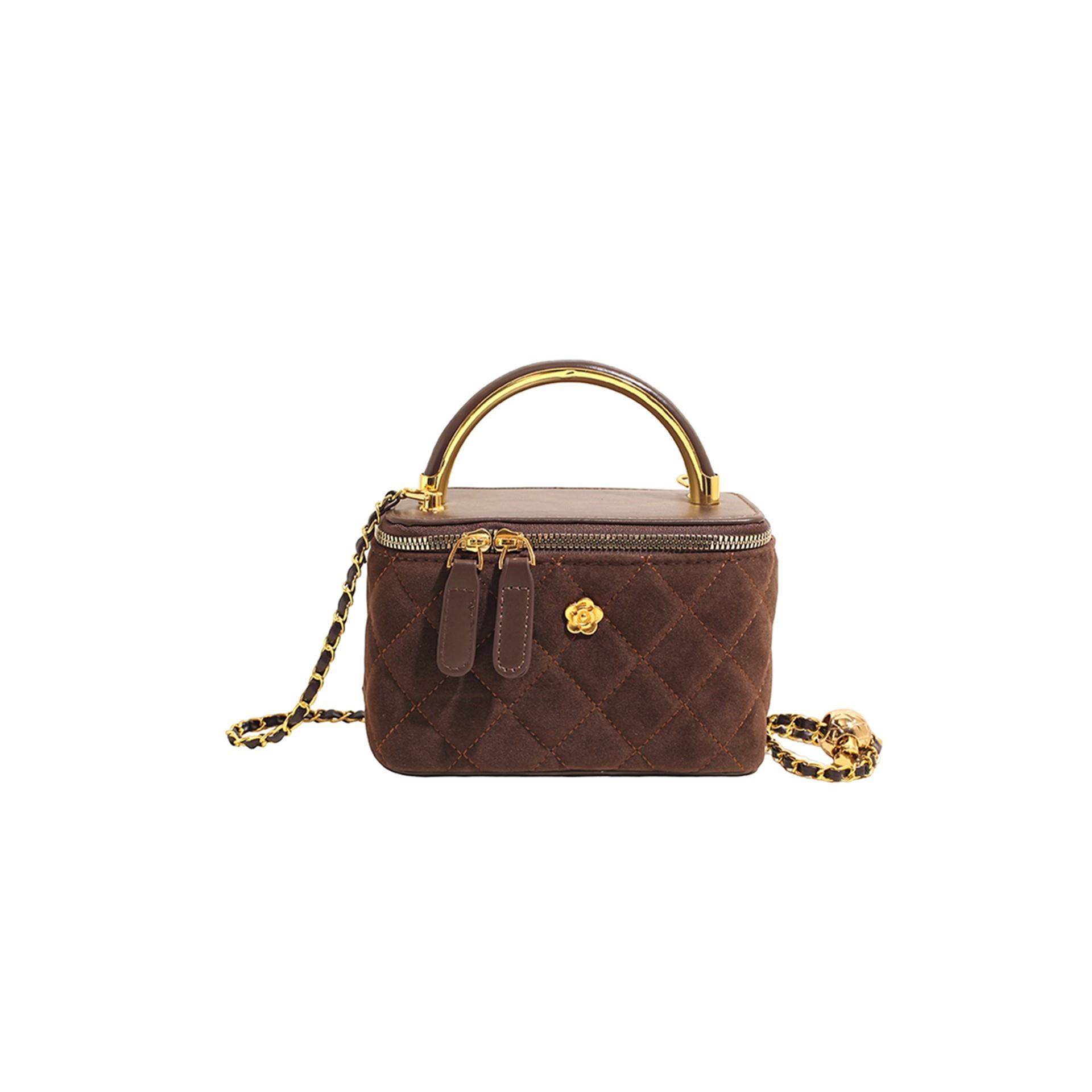 美拉德复古小包包女2026新款小香风菱格链条斜挎包手提盒子水桶包,淘宝优惠券,粉丝福利购,淘宝优惠卷