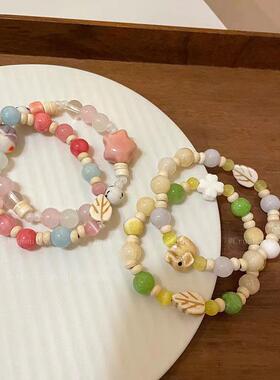 可爱陶瓷串珠子手链女款轻奢小众