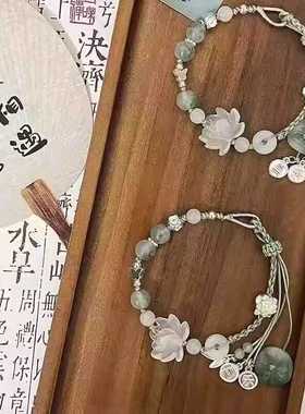 莲花荷叶手工编织绳高级感