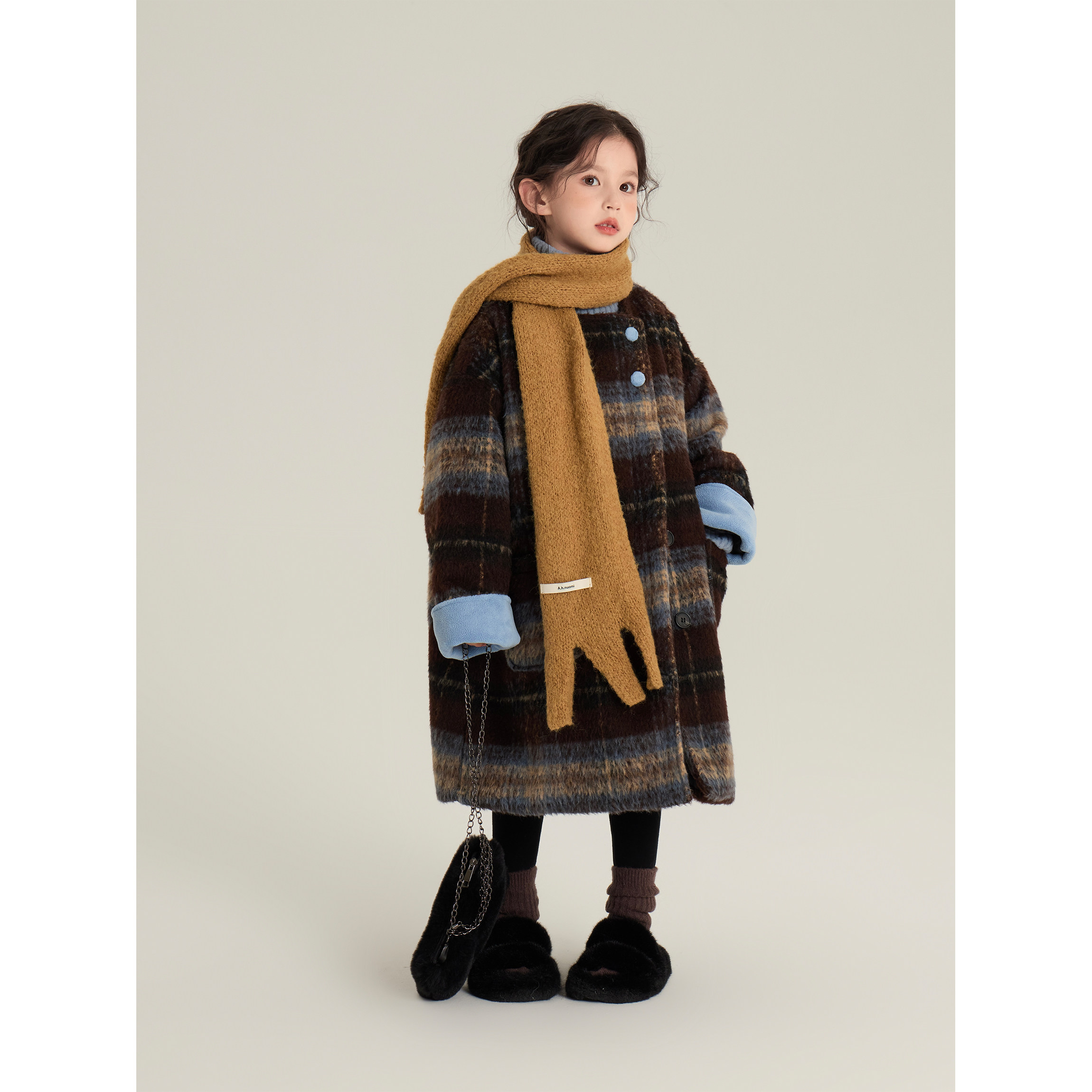 senbaby童装冬装儿童过年毛呢外套女童加棉呢子大衣格子大衣,淘宝优惠券,粉丝福利购,淘宝优惠卷