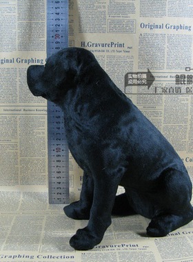 仿真黑狼狗摆件皮毛工艺品