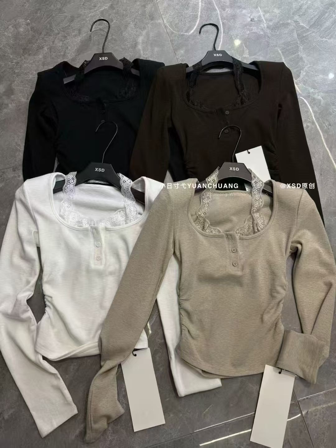 2025秋冬磨毛绒设计感小众挂脖蕾丝拼接长袖T恤假两件女打底衫,淘宝优惠券,粉丝福利购,淘宝优惠卷