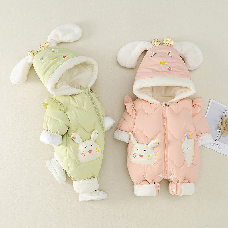 婴儿冬季可爱公主03-6月新生连体衣 十点伴方克连身衣/爬服/哈衣