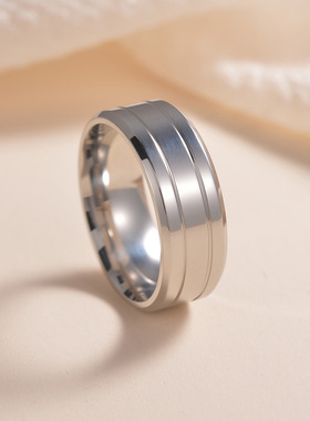 男士婚戒钛钢户外戒指8mm