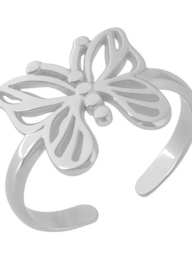 跨境热卖钛钢开口戒指不掉色小众设计感情侣不锈钢指环手饰品