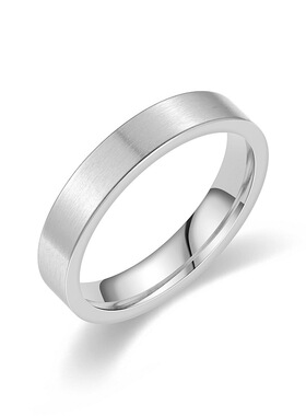 4mm素圈简约磨砂钛钢戒指