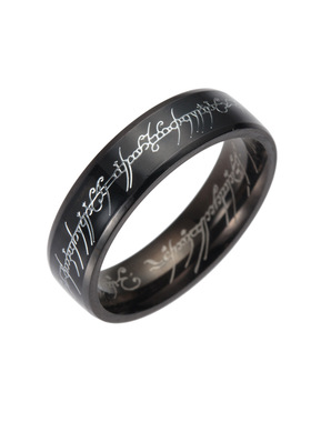 金色黑色贴片打标指环王戒指