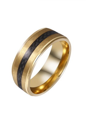 两台阶碳纤维不锈钢士戒指