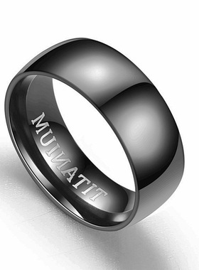 磨砂黑色不锈钢戒指时尚