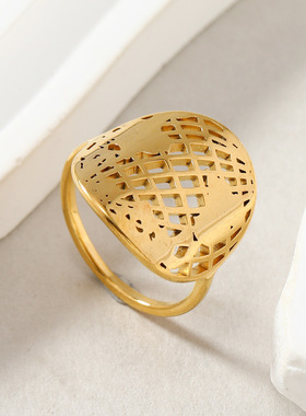 世界地图异地恋戒指不锈钢