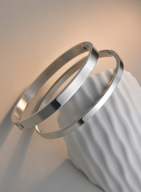 光面卡扣手镯冷淡风4mm6mm