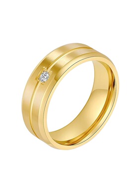 时尚男士钛钢戒指 高级流行微镶锆石情侣指环欧美跨境手饰品批发