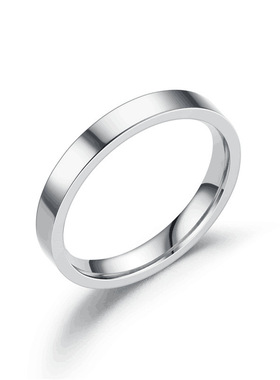 戒指女3MM简约光面指环