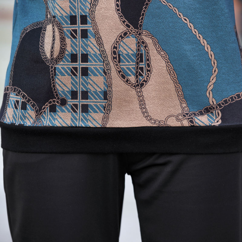 巴宝兹旗舰店40-50岁中年妈妈装春秋新款上衣中老年女装秋装新款长袖娃娃领T恤3