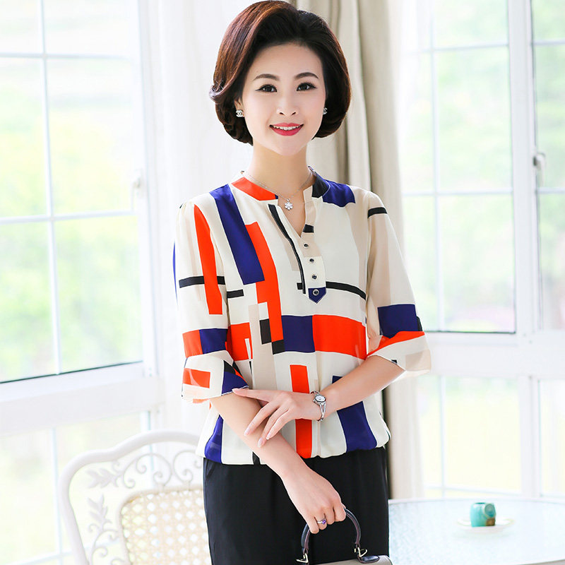 巴宝兹旗舰店中老年女装春夏两件套40-50岁中年妈妈装夏装短袖上衣裤子套装1