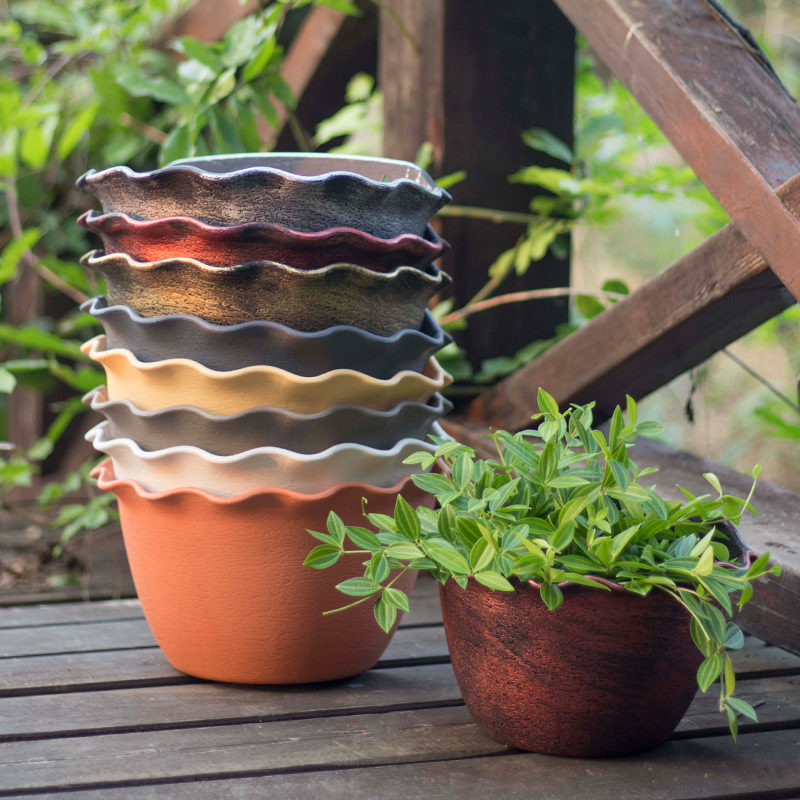 壁挂花盆浪花边复古喷漆吊篮盆塑料扫漆储水绿萝吊兰盆吸水懒人盆,淘宝优惠券,粉丝福利购,淘宝优惠卷