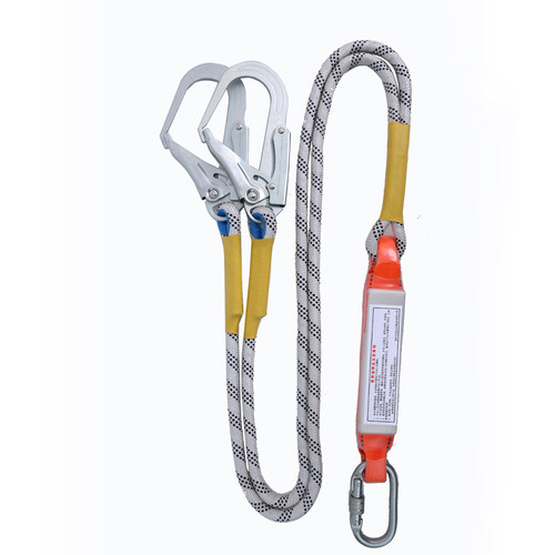 高空作业安全带双大钩五点式后背挂绳配件带缓冲包安全绳保险带绳 - 图3