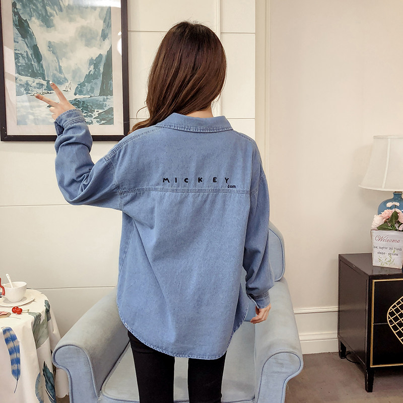 港风牛仔2020春秋新款慵懒风衬衫 恋人佳丝衬衫