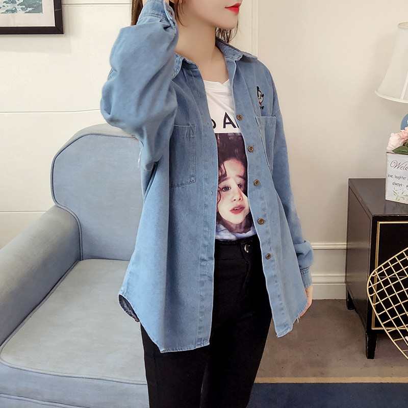 港风牛仔2020春秋新款慵懒风衬衫 恋人佳丝衬衫