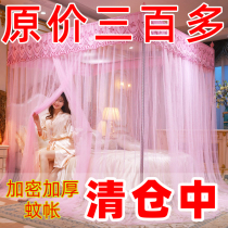 Mosquito nets Home 2023 new bedrooms on floor old-style encrypted high-grade single door brackets exempt from installation of palace text books