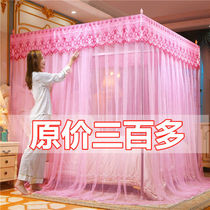 Palace Mosquito Net 2023 New Home Summer Free installation Bedroom floor-type bracket Three doors Princess Wind encryption