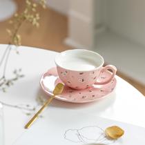 Eurostyle extravagant cuisme coffee cup saucer with spoon ceramic color glazed tea cup office men and women drink water mark cup