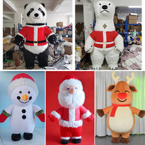 Inflatable Santa Claus Cattonman Occasional Costume Doll Clothing Web Red Shivering with Snow Man Activities Promotional Performance Costume