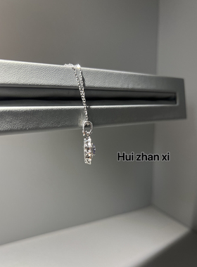 Hui zhan xi培育紫色小克拉花朵边日常款吊坠项链