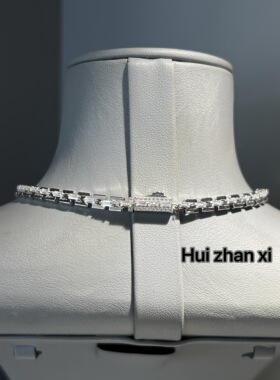 Hui zhan xi培育海蓝宝AB款不规则 深V Y型长方糖设计款宴会项链